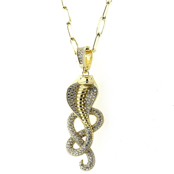 Sterling Silver Snake Pendant Necklace